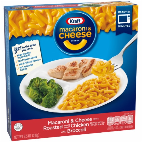 Kraft Mac N Cheese Macaroni and Cheese Kids Frozen Meal with Roasted Chicken & Broccoli Perspective: bottom