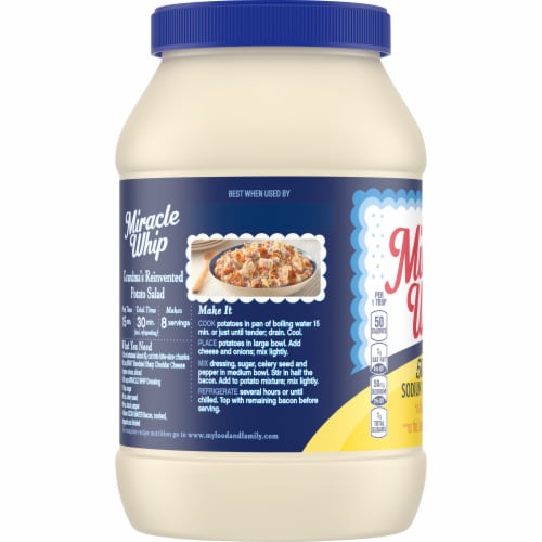Miracle Whip 50% Less Sodium & Cholesterol Mayo like Dressing Perspective: bottom