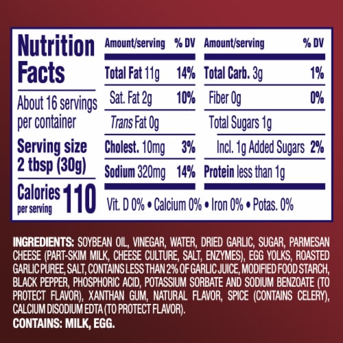 Kraft Deluxe Robust Garlic & Parmesan Salad Dressing Perspective: bottom