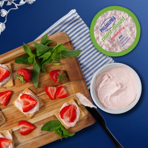 Philadelphia Plant-Based Dairy Free Strawberry Cream Cheese Spread Perspective: bottom