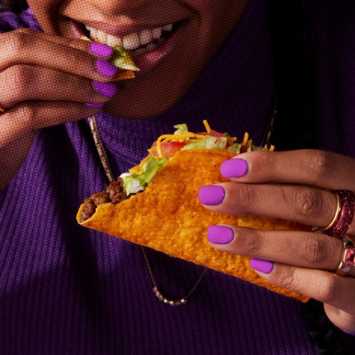 Taco Bell Hot Crunchy Seasoned Flavor Taco Shells Perspective: bottom