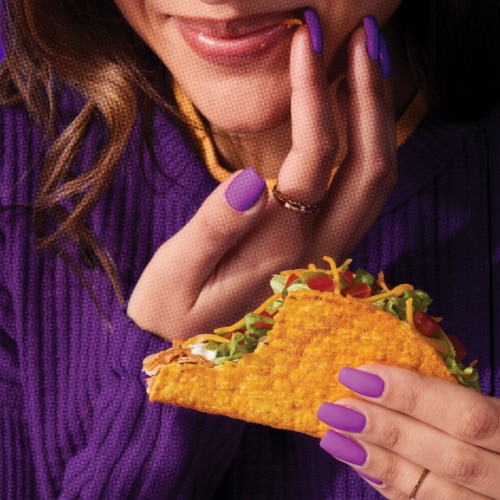 Taco Bell Mild Seasoned Flavor Crunchy Taco Shells Box Perspective: bottom