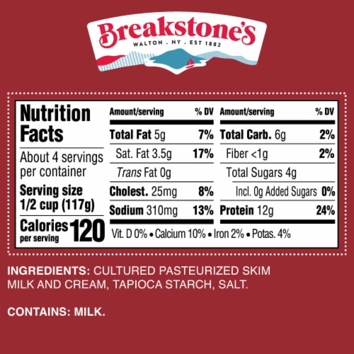 Breakstone's 4% Milkfat Small Curd Cottage Cheese Perspective: bottom