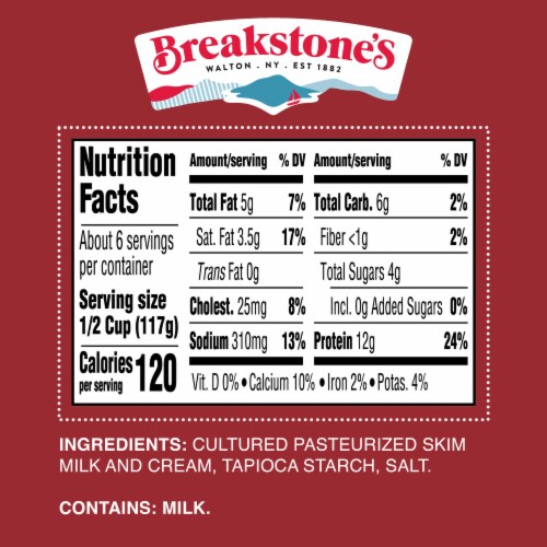 Breakstone's 4% Milkfat Small Curd Cottage Cheese Perspective: bottom