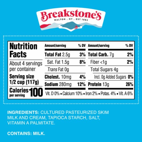 Breakstone's Small Curd 2% Milkfat Lowfat Cottage Cheese Perspective: bottom