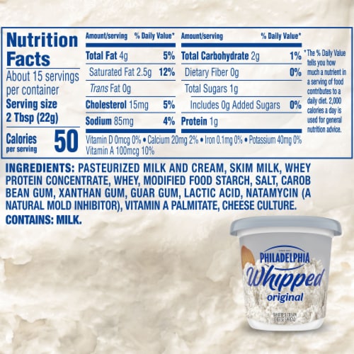 Philadelphia Original Whipped Cream Cheese Spread Perspective: bottom