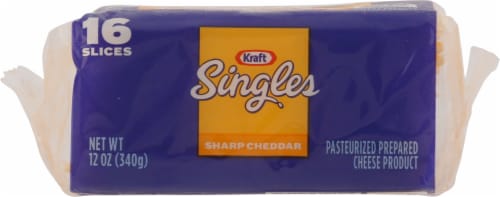 Kraft Singles Sharp Cheddar Cheese Slices Perspective: bottom