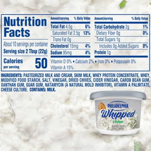 Philadelphia Chive Whipped Cream Cheese Spread Perspective: bottom