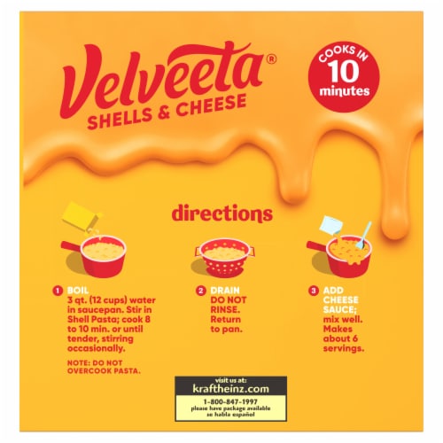 Velveeta Shells & Cheese Original Shell Pasta & Cheese Sauce Value Size Meal Perspective: bottom