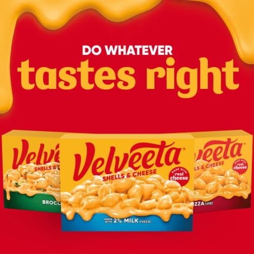 Velveeta Shells & Cheese Pasta with Cheese Sauce & 2% Milk Cheese Meal Perspective: bottom