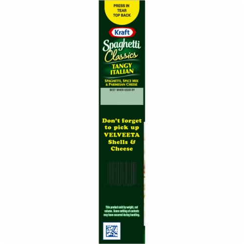Kraft Spaghetti Classics Tangy Italian Spaghetti Spices & Parmesean Cheese Meal Mix Perspective: bottom