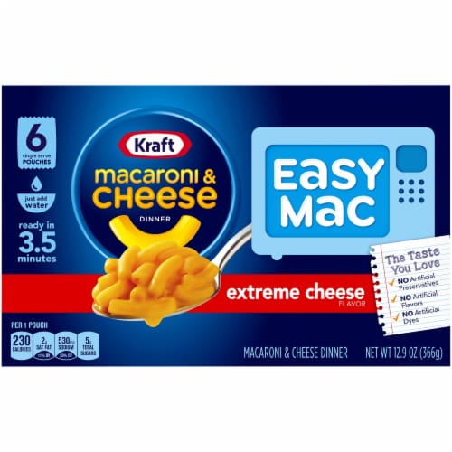 Kraft Easy Mac Extreme Cheese Flavor Macaroni & Cheese Dinner Perspective: bottom