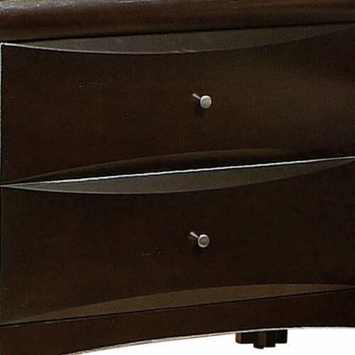 Coaster Phoenix Transitional 2-Drawer Wood Nightstand in Cappuccino Perspective: bottom