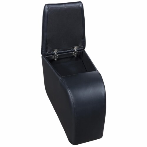 Coaster Cyrus Top Grain Leather Home Theater Upholstered Console Black Perspective: bottom