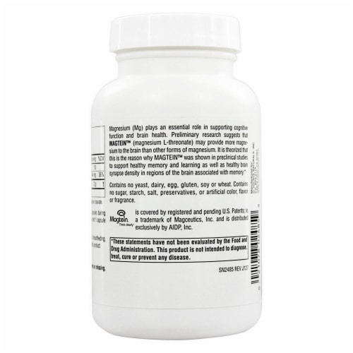 Source Naturals Magtein Magnesium L-Threonate, 90 Capsules Perspective: bottom