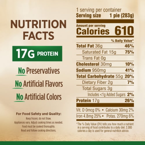 Marie Callender's Chicken Pot Pie Frozen Meal Perspective: bottom