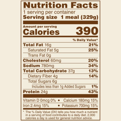 Marie Callender's Grilled Chicken Alfredo Bake Bowl Frozen Meal Perspective: bottom