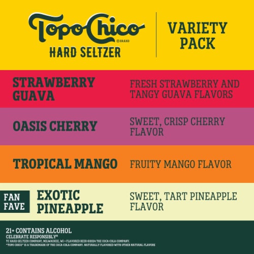 Topo Chico Seltzer Hard Seltzer Variety Pack, 12 cans / 12 fl oz - Kroger