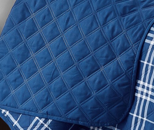 Harper Lane Blue Plaid 3 Piece Quilt Set Perspective: bottom