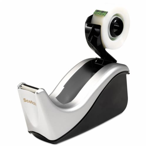 Scotch Value Desktop Tape Dispenser Attached 1  Core Black/Silver C60ST Perspective: bottom