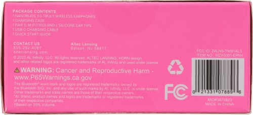 Altec Nanobud 3.0 TWS Earbuds - Pink Perspective: bottom