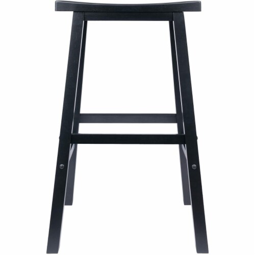 Winsome 29 Bar Saddle Stool in Black Perspective: bottom