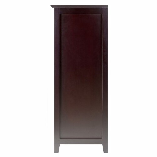 Winsome Bordeaux Modular Wine Cabinet X-Panel Dark Wood Finish (92442) Perspective: bottom