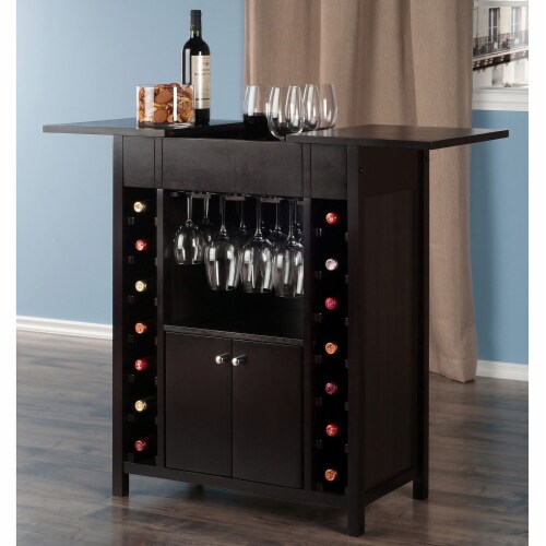 Winsome 37 H Yukon Wine Cabinet Espresso (92655) Perspective: bottom