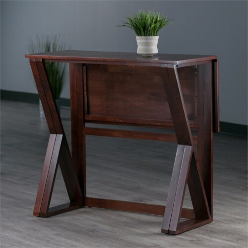Winsome Harrington Drop Leaf Counter Height Dining Table in Walnut