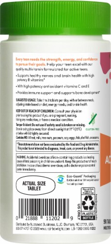 Rainbow Light Active Health Teen Multivitamin Perspective: bottom