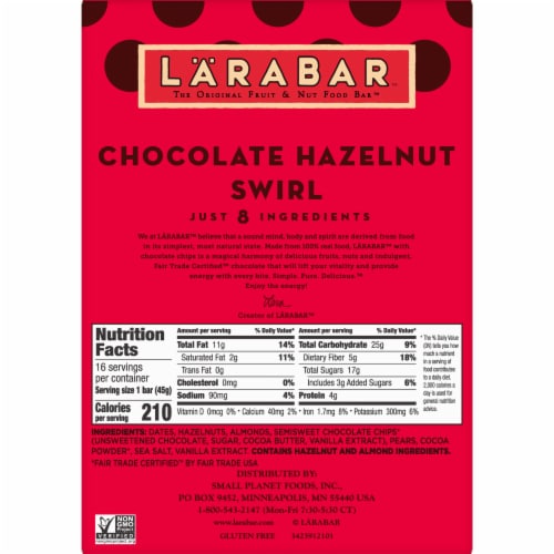 Larabar Chocolate Hazelnut Swirl Fruit & Nut Bars Perspective: bottom