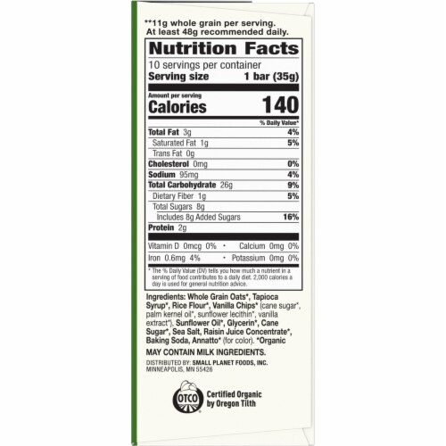 Cascadian Farm™ Organic Vanilla Chip Chewy Granola Bars Perspective: bottom