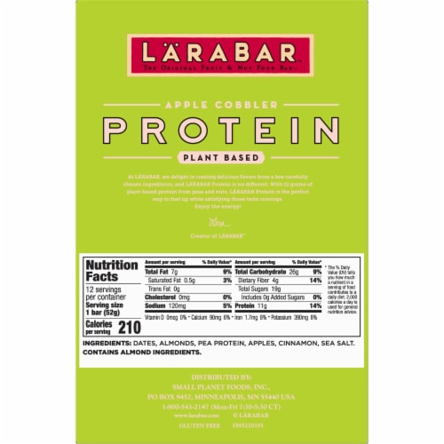 Larabar Apple Cobbler Plant Based Protein Bars Perspective: bottom