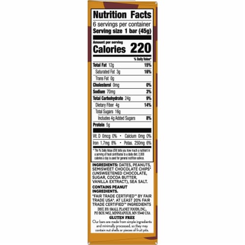 Larabar Gluten Free Vegan Peanut Butter Chocolate Chip Fruit & Nut Bars Healthy Snacks Perspective: bottom