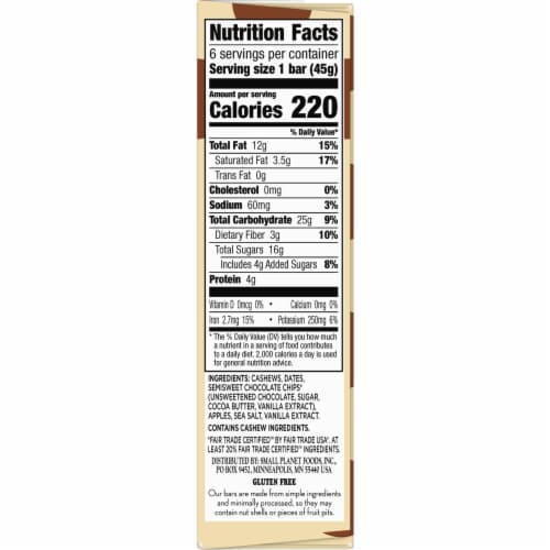 Larabar chocolate chip cookie dough gluten free vegan fruit nut bars 6
