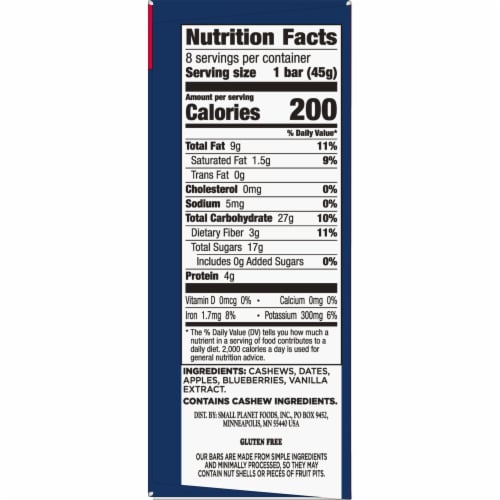 Larabar Blueberry Muffin Fruit and Nut bars Perspective: bottom