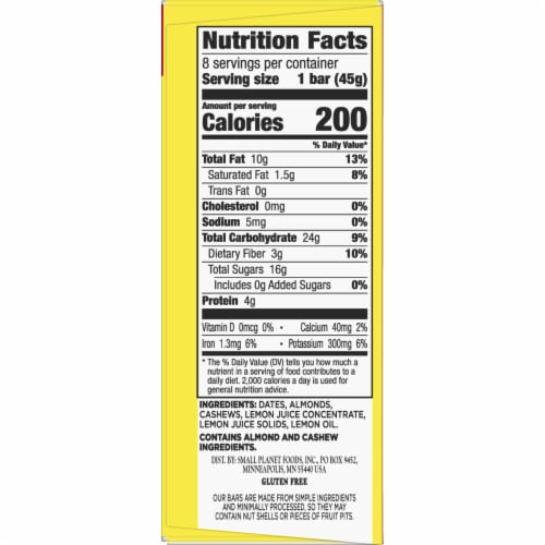 Larabar Lemon Bar Fruit and Nut bars Perspective: bottom