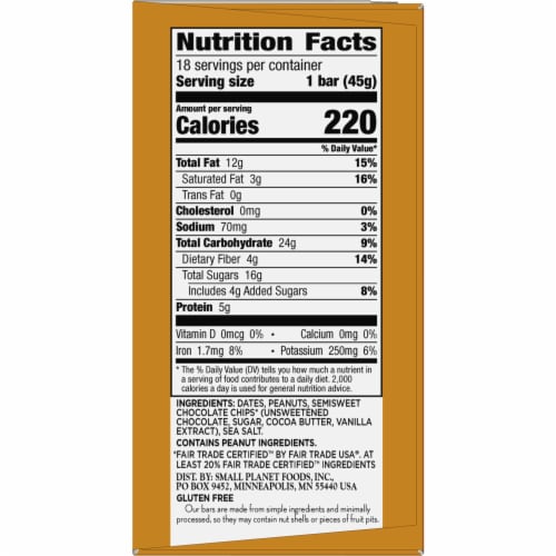 Larabar Gluten Free Vegan - Peanut Butter Chocolate Chip Fruit & Nut Bars Healthy Snacks Perspective: bottom