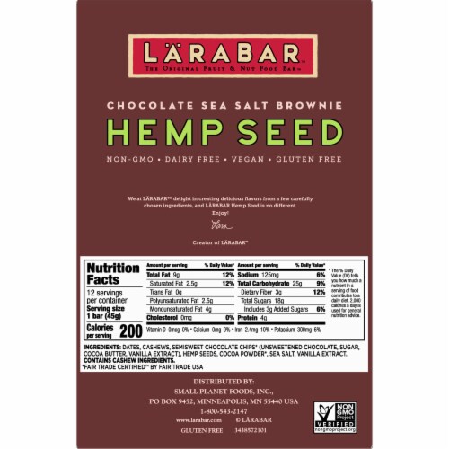Larabar™ Chocolate Sea Salt Fudge Brownies with Hemp Seed Perspective: bottom