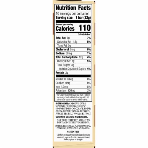 Larabar Chocolate Chip Cookie Dough Mini Bar Gluten Free Vegan Bar Perspective: bottom