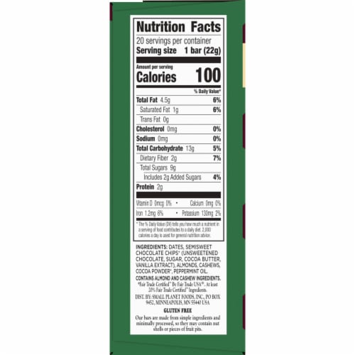 Larabar Mint Chocolate Mini Bars Gluten Free Vegan Fruit & Nut Bars Perspective: bottom