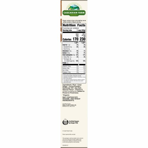 Cascadian Farm Organic Cocoa Crispy Rice Cereal Perspective: bottom