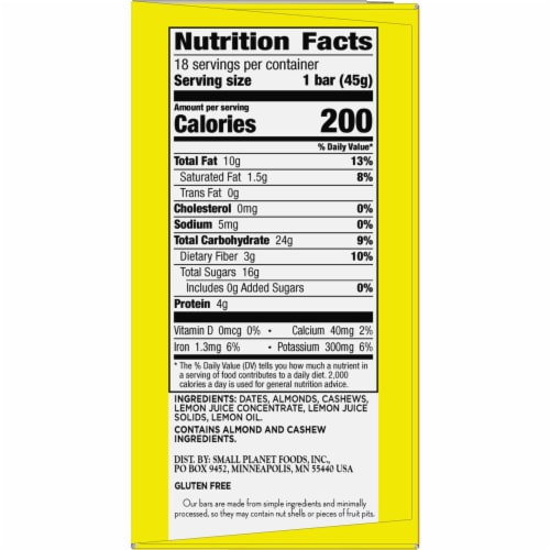 Larabar Lemon Bar Fruit and Nut bars Perspective: bottom