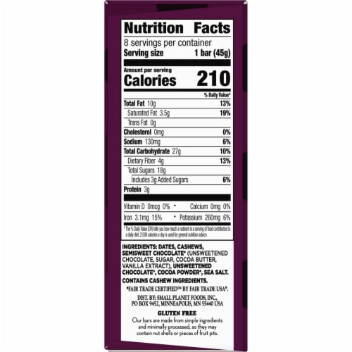 Larabar Double Chocolate Truffle Fruit and Nut bars Perspective: bottom