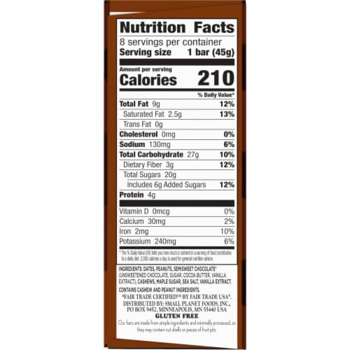 Larabar Chocolate Peanut Caramel Truffle Gluten Free Vegan Bars Perspective: bottom