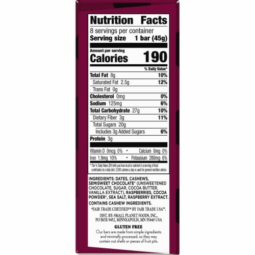 Larabar Chocolate Raspberry Truffle Fruit and Nut bars Perspective: bottom