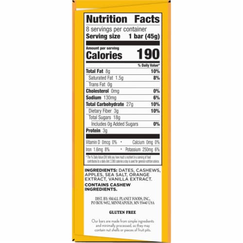 Larabar Gluten Free Vegan Orange Sorbet Mini Fruit & Nut Bars Healthy Snacks Perspective: bottom