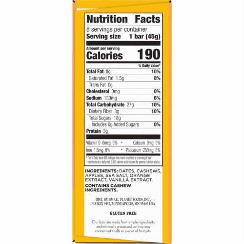 Larabar Minis Orange Sorbet Fruit and Nut bars Perspective: bottom