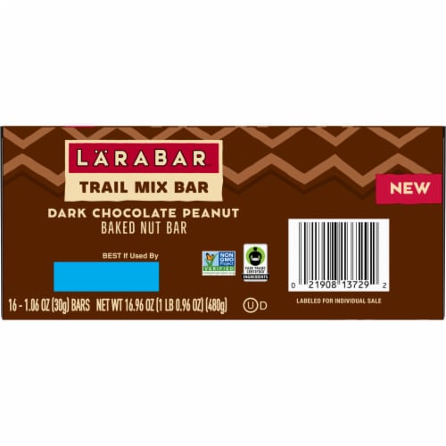 Larabar Dark Chocolate Peanut Trail Mix Baked Nut Bars Perspective: bottom