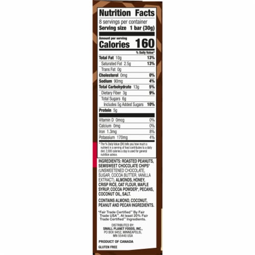 Larabar Dark Chocolate Peanut Trail Mix Baked Nut Bars Perspective: bottom